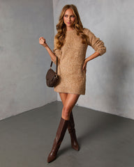 Hazely Fuzzy Knit Mini Sweater Dress