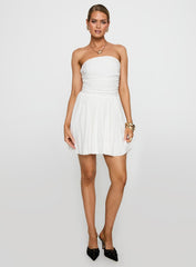 Rashida Strapless Mini Dress White