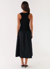 Duchess Midi Dress - Black