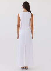 Eloise High Neck Maxi Dress - White