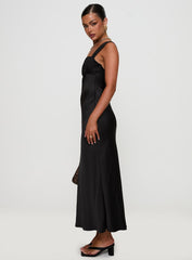 Radioactive Bias Cut Maxi Dress Black