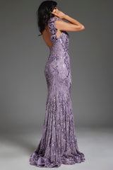 Jovani 37634 Long Fitted Floral Formal Prom Dress