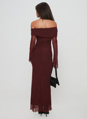 Consideration Long Sleeve Maxi Dress Chocolate