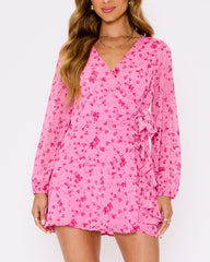 Lily Floral Wrap Mini Dress