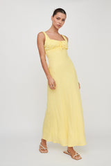 Carlee Gathered Bust Maxi Dress Yellow