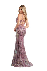 Colette CL5195 Fitted Formal Sequin Long Prom Dress