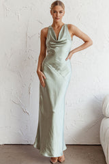 Cassiopeia Open Back Maxi Dress Pistachio