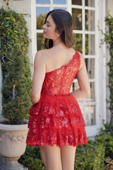Nox Anabel K855 Short A Line Tiered Cocktail Dress