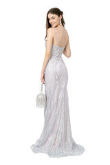 Glitter Mesh Sweetheart Mermaid Long Prom Dress