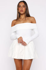 Big Reveal Long Sleeve Mini Dress Off White