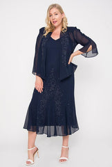 R&M Richards 358260 Plus Size Black Gown Evening Mother of the Bride