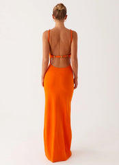Elaina Knit Maxi Dress - Orange