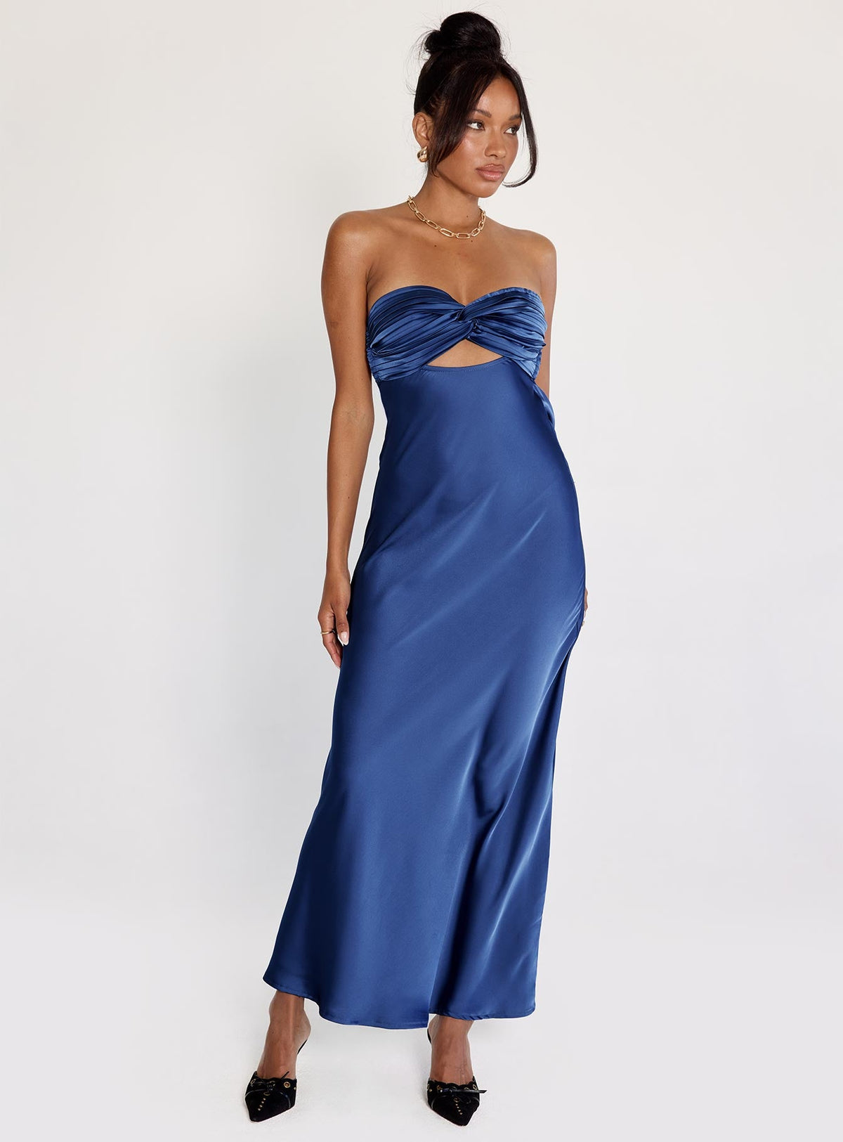 Faviola Strapless Maxi Dress Blue
