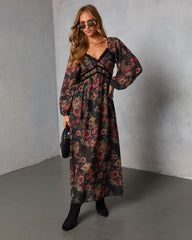 Peony Dust Printed Midi Dress