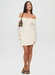 Colettie Long Sleeve Mini Dress Cream