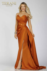 Terani Couture 2111P4020 Long Strapless Prom Dress