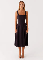 Rowyn Midi Dress - Black Polka Dot