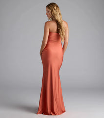 Cheryl Strapless Slit Mermaid Formal Dress