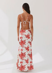 Rosie Satin Maxi Dress - Rosa Floria