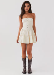 Adriana Denim Bustier Dress - Antique