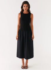 Duchess Midi Dress - Black