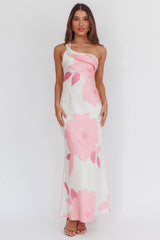Carmel One-Shoulder Sash Maxi Dress Floral Butter