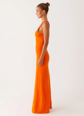 Elaina Knit Maxi Dress - Orange