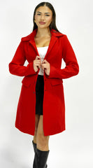 Align Tailored Front Button Peacoat - Red
