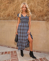 Bayberry Plaid Midi Dress