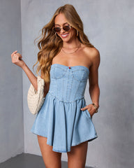 Lusie Corset Denim Mini Dress