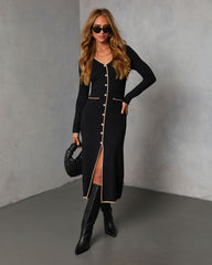 Maderia Contrast Trim Midi Sweater Dress