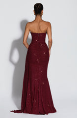 Ashika Maxi Dress - Wine Sparkle