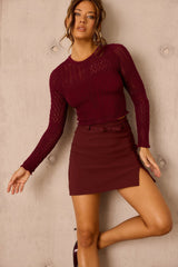 Lori Knit Crop Top - Wine